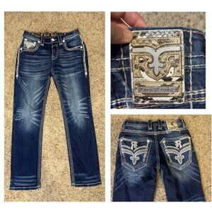 ROCK REVIVAL $220 Men’s “Rishi” Straight Jet Black Leather Inserts Men’s 30x30